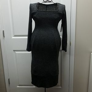 Lulu's Gray Fitted Sweater Dress NWT